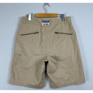 Vintage Y2K BUM Equipment Shorts Baggy Loose Long Mens Medium 10" Tan‎ Cotton